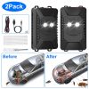 2 Packs Under Hood Ultrasonic Rodent Repellent Mouse Wildcat Control Portable Rodent Chaser with 3 Power Supplies for Car Home Garage