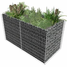 Gabion Raised Bed Steel 70.9"x35.4"x39.4" Silver