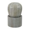 19.5x19.5x32.5" Heavy Outdoor Cement Fountain Antique Blue, Cute Unique Urn Design Water feature For Home Garden, Lawn, Deck & Patio