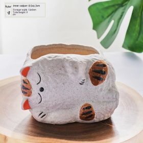 Ceramic Succulent Flower Pot Cartoon Cat (Option: 802-As Shown In The Figure)