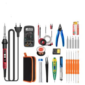 Constant Temperature Electric Soldering Iron Set Adjustable Temperature 60W Digital Display Internal Heat Welding (Option: Digital display thermostat-24pcs set-EU)