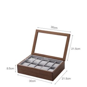 Solid Wood Watch Storage Box Display Stand (Option: Double row 10digits)