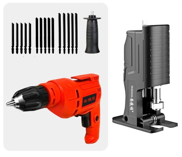 Electric Drill Variable Reciprocating Saw Adapter Household Small Electric Saw Hand-Held Multifunctional Electric Saw Woodworking Cutting Saber Saw Electric Drill Variable Reciprocating Saw Adapter Household Small Electric Saw Hand-Held Multifunctional Electric Saw Woodworking Cutting Saber Saw