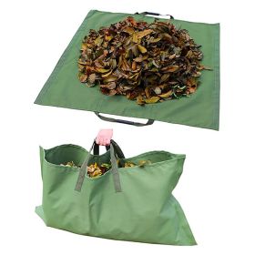 Garden Leaf Storage Outdoor Lawn Yard Waste Tarpaulin Container Recyclable Heavy Duty Garden Tote Garbage Bags (Color: Green)