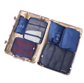 Storage Bag Luggage Shoe Drawer Pocket Travel Organizer (Option: Sixpiece navy blue)