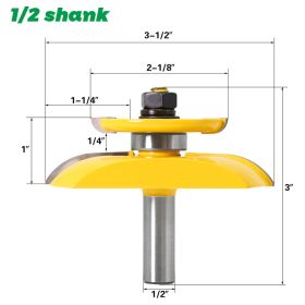 1/2 handle 12mm handle cabinet door double side R line chamfering knife (Option: Half handle)