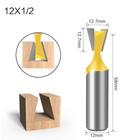 Five-piece Dovetail Woodworking Cutter Set (Option: H)