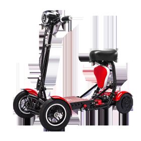 Cyungbok Folding Mini Four-wheel Adult Electric Bicycle Transport Scooter For The Elderly (Color: Red)