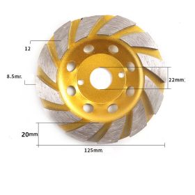 Ground Corner Grinding Wheel Disc Edge Polishing And Grinding Disc Thickened (Option: H)