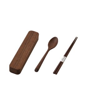 Japanese-style Wooden Portable Tableware Storage Box Set (Option: Chopsticks spoon set)