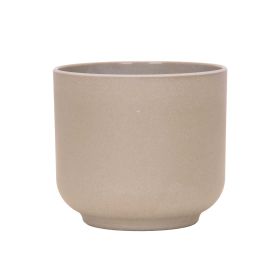 Plastic Flowerpot Multi-color Frosted Table Small Flower Pot (Option: Light Coffee-Diameter 9.5x height 8.5cm)