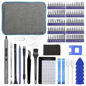 Transparent Gray Box Rechargeable Demounter Screwdriver Set (Option: 120pcs in1-USB)