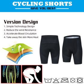 Men's Team Cycling Shorts Sports Breathable (Option: Black-S)