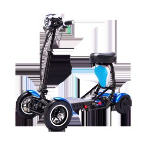 Cyungbok Folding Mini Four-wheel Adult Electric Bicycle Transport Scooter For The Elderly (Color: Blue)