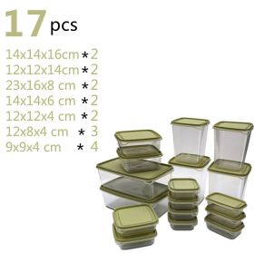 Plastic Bag, Microwave Oven Set Box, Plastic Food (Option: 17pieces light green)