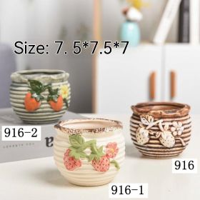 Stoneware Breathable Small-caliber Succulent Flower Pot (Option: F 3pcs-As Shown In Figure)