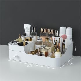 Toiletries Organizer Desktop Dresser Skin Care Shelf (Option: White-M)