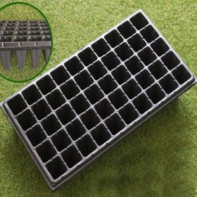 Rectangular Tray Sprout Nutrient Bowl Sprout Wheat Plastic Propagation Succulent Seedling Cup Pot (Option: Black-50normal)