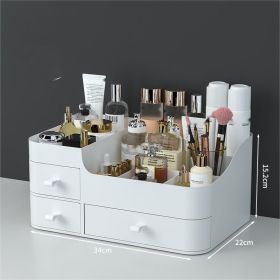 Toiletries Organizer Desktop Dresser Skin Care Shelf (Option: White-XL)