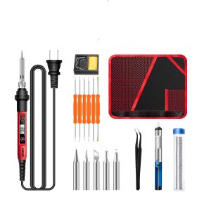 Constant Temperature Electric Soldering Iron Set Adjustable Temperature 60W Digital Display Internal Heat Welding (Option: Digital display thermostat-17pcs set-US)