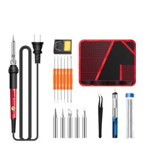 Constant Temperature Electric Soldering Iron Set Adjustable Temperature 60W Digital Display Internal Heat Welding (Option: Rotary thermostat-17pcs set-US)