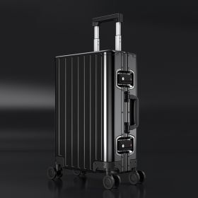 Fashion All-aluminum Magnesium Alloy Luggage (Option: Black-28inches)