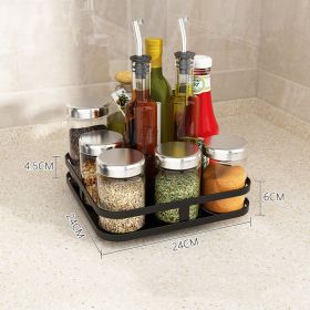 Kitchen Shelves Rotating Seasoning Rack Countertop Seasoning (Option: Single layer square spice rack)