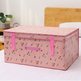 Fabric Foldable Storage Storage Box Toy Clothes Storage Bag (Option: Pink cherry-24L)