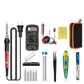 Constant Temperature Electric Soldering Iron Set Adjustable Temperature 60W Digital Display Internal Heat Welding (Option: Rotary thermostat-16pcs set-US)