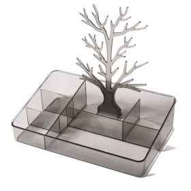 Simple And Transparent Desktop Storage Box (Option: Translucent black)