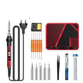 Constant Temperature Electric Soldering Iron Set Adjustable Temperature 60W Digital Display Internal Heat Welding (Option: Digital display thermostat-17pcs set-EU)