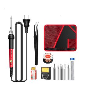 Constant Temperature Electric Soldering Iron Set Adjustable Temperature 60W Digital Display Internal Heat Welding (Option: Rotary thermostat-12pcs set-US)