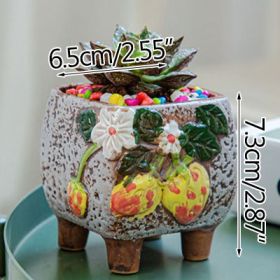 Square Creative Cute Cartoon Ceramic Succulent Pot (Option: Coffee-A)