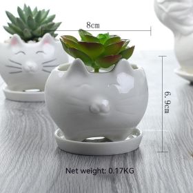 Creative Gardening Balcony Succulent Ceramic Flowerpot Decoration (Option: White With Base Support-Without Plants)