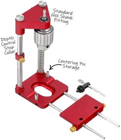 Woodworking Drill Locator Convenient Labor Saving Alloy Steel Woodworking Drill (Color: Red)