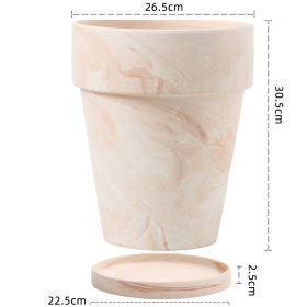 Gradient Macchiato Red And White Pottery Natural Pot Vegetarian Burning Breathable And Absorbent Large Type Green Plants Meaty (Option: C sytle 26.5cm-Without pallet)