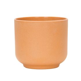 Plastic Flowerpot Multi-color Frosted Table Small Flower Pot (Option: Khaki-Diameter 12.5x height 11.5CM)